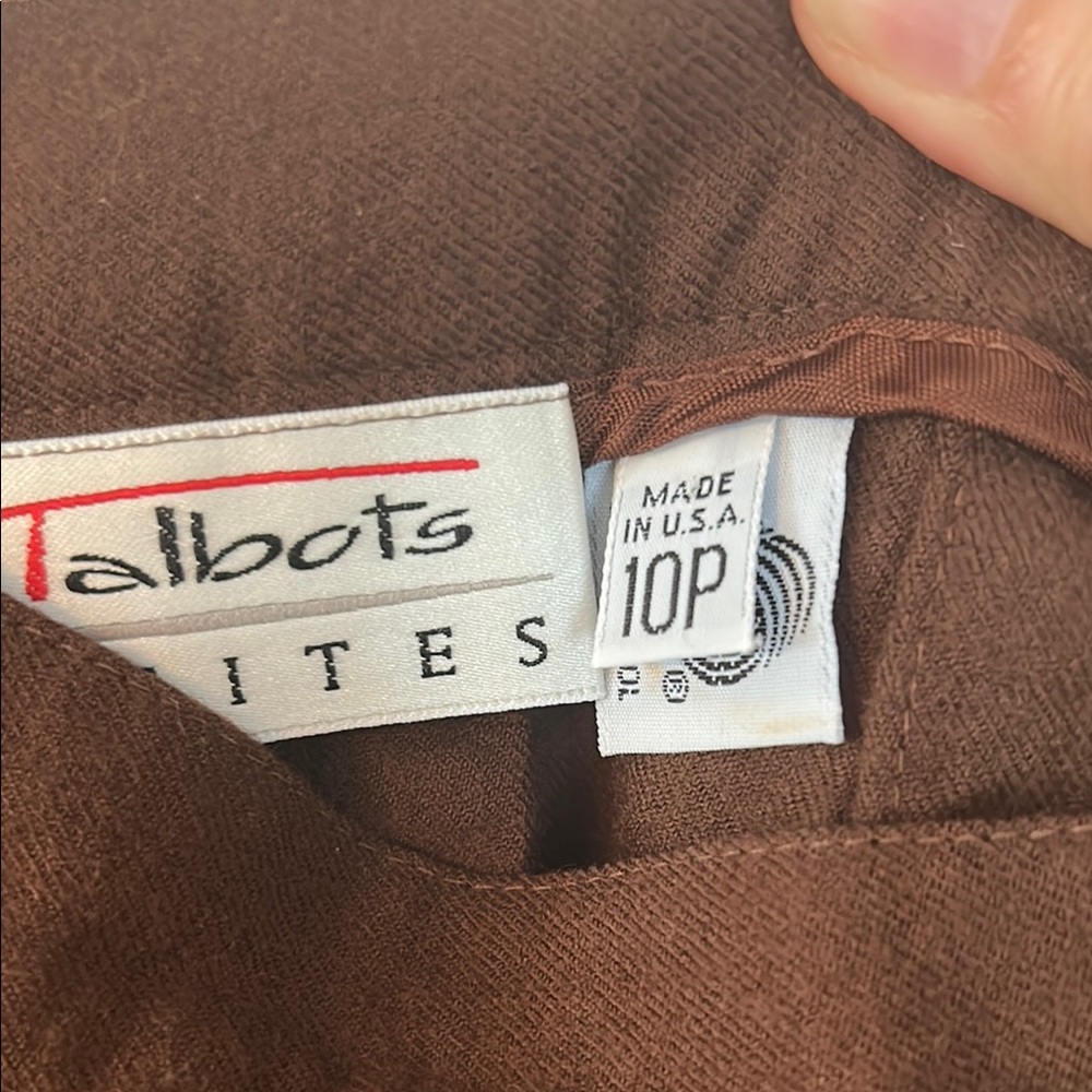 VTG TALBOTS Women’s 100% Wool Skirt Chocolate Brown A-Line Skirt USA Made 10 P - Picture 2 of 13